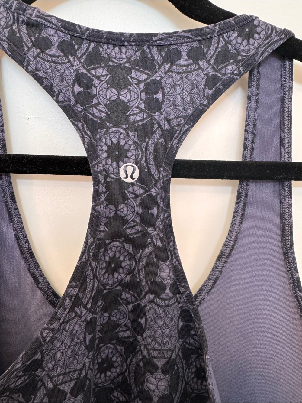 lululemon athletica Black and Gray Patterned Racerback Tank